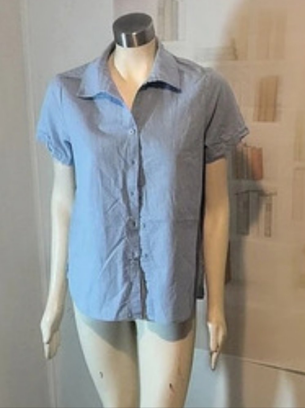 Blue Cotton Button Down Size Medium Like New